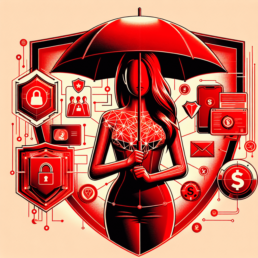 Create a high-quality image that visually represents the topic: 'Safety for Girls: Stylish and Reliable Online Earning'. The image should be visually appealing and relevant to the content of the article. Tones of bright red should be used predominantly as the main accent color to emphasize elements of safety and productivity. The image should be crafted in the style of Photorealism, presenting a realistic photo-like appearance, and should depict signs of independence, digital e-commerce, maintaining a safe environment, and elements which indicate stylishness.